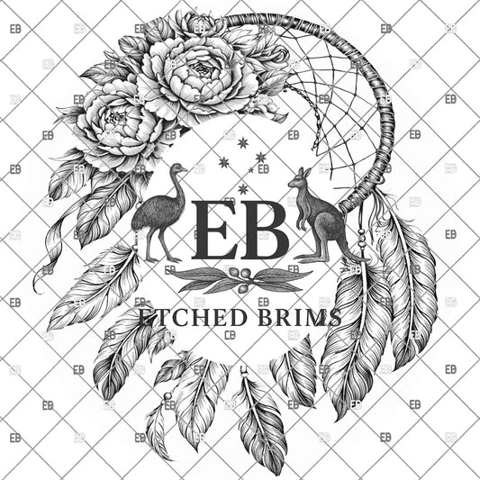 Dreamcatcher, Boho Roses Laser engraved hat design digital download for western & festival style hat projects. EB1145