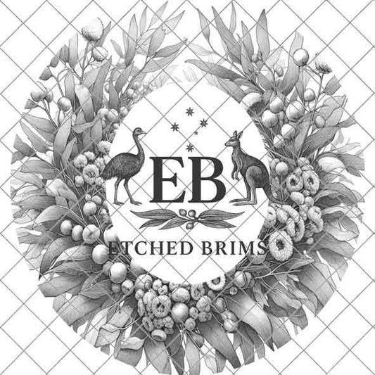 Australian Native Eucalyptus Flowers 1 Hat File, Hat Burning Design, Hat Engraving Template, Hat Laser Engraving Design, PNG Hat File EB260