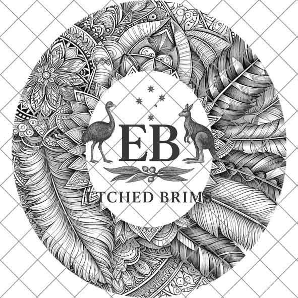 Boho Mandala Feathers Laser Hat Burning Design, Digital Download PNG Hat Burning Template Hat Laser Engraving Design Wide Brim Hat File EB06