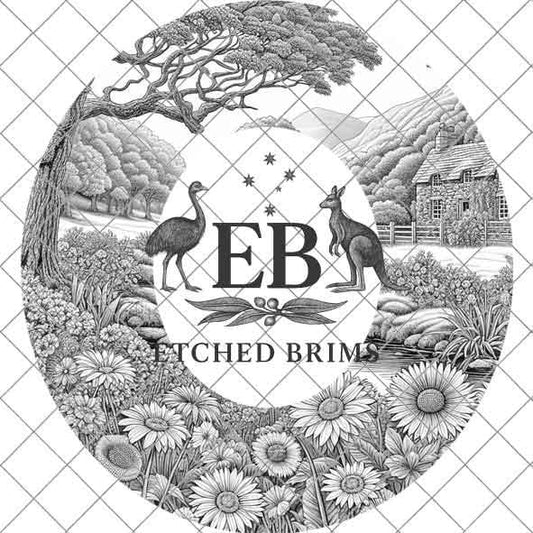 Hat Burning Design, Cottage 10, Digital Download PNG, Hat Burning Template, Hat Laser Engraving Design, Flowers Wide Brim Hat Design, EB25