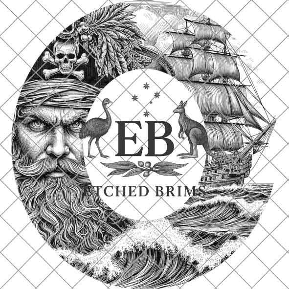 Pirate & Ship 6 Laser Hat Burning Design, Digital Download PNG, Hat Burning Template, Hat Laser Engraving Design, Wide Brim Hat File EB232