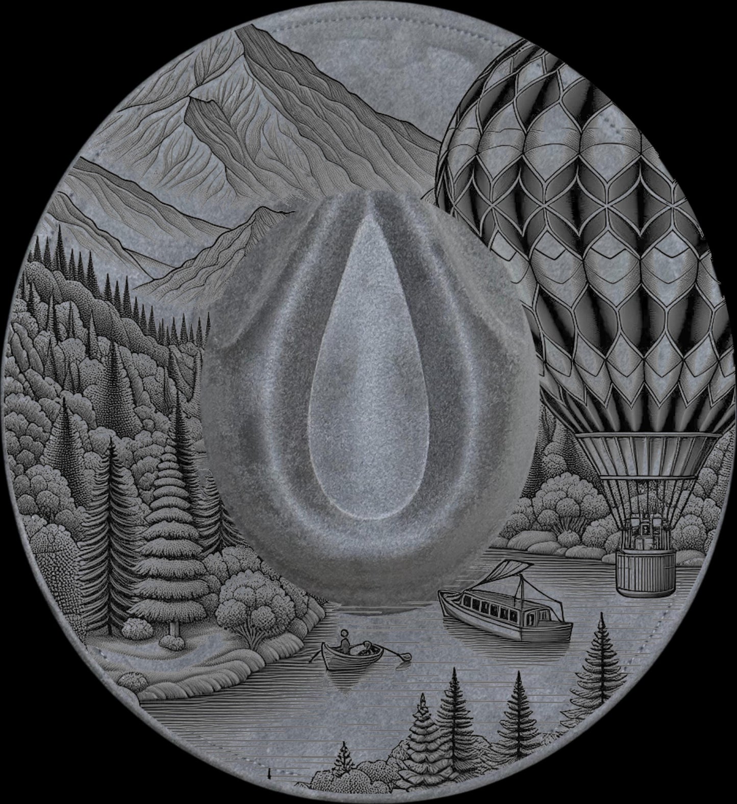 Hot Air Balloon 5 Hat File, Laser Hat Burning Design, Digital Download PNG, Hat Burning Template, Hat Laser Engraving Design, Hat File EB97