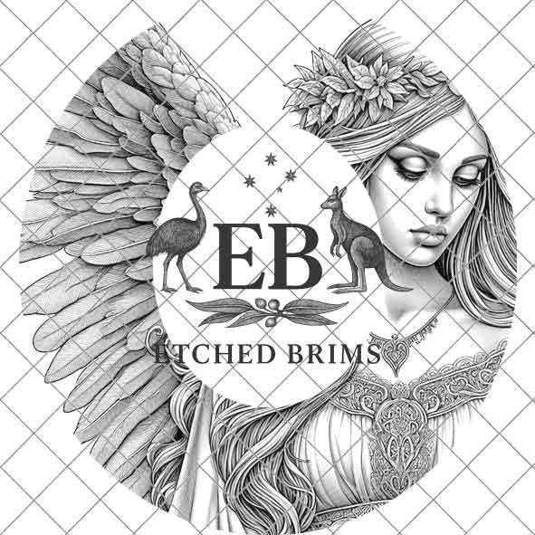 Angel Wings 1, Laser Hat Burning Design, Digital Download PNG, Hat Burning Template, Hat Laser Engraving Design Wide Brim Hat File EB71