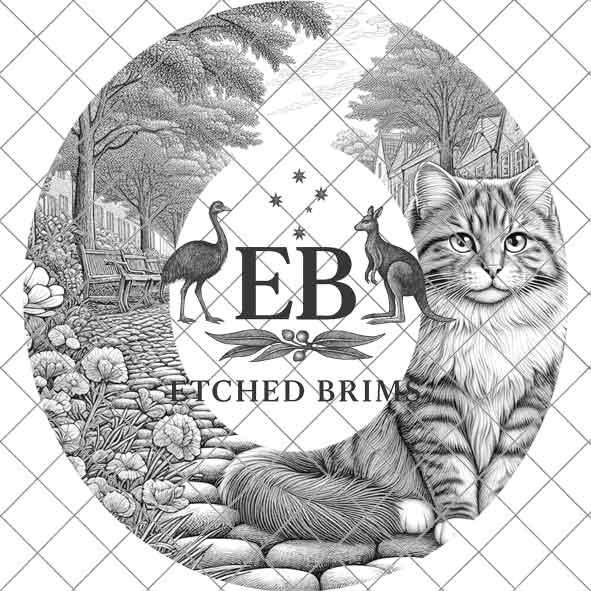 Cat Flowers 8, Laser Hat Burning Design, Digital Download PNG, Hat Burning Template Hat Laser Engraving Design Wide Brim Hat Laser File EB89