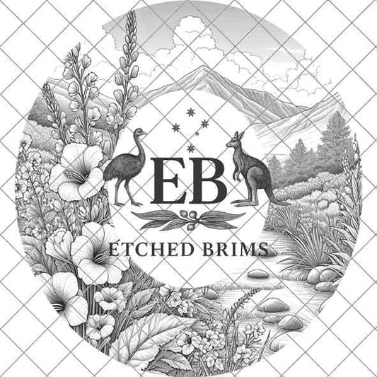 Mountain Flowers 3 Hat File, Laser Hat Burning Design, Digital Download PNG, Hat Burning Template, Hat Laser Engraving Design, Hat File EB37