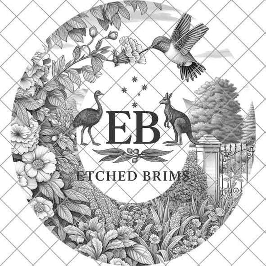 Hummingbird Flowers 3 Hat File, Laser Hat Burning Design, Digital Download, Hat Burning Template, Hat Laser Engraving Design, Hat File EB247