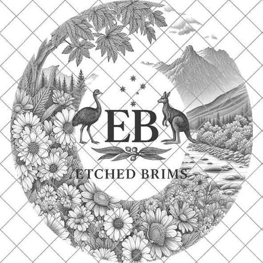 Mountain Flowers 6 Hat File, Laser Hat Burning Design, Digital Download PNG, Hat Burning Template, Hat Laser Engraving Design, Hat File EB40