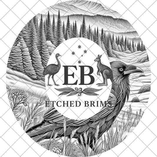 Crow Raven Mountain Wildnerness Hat Burning Design, Digital Download PNG, Hat Burning Template, Hat Laser Engraving Design, Hat File, EB900