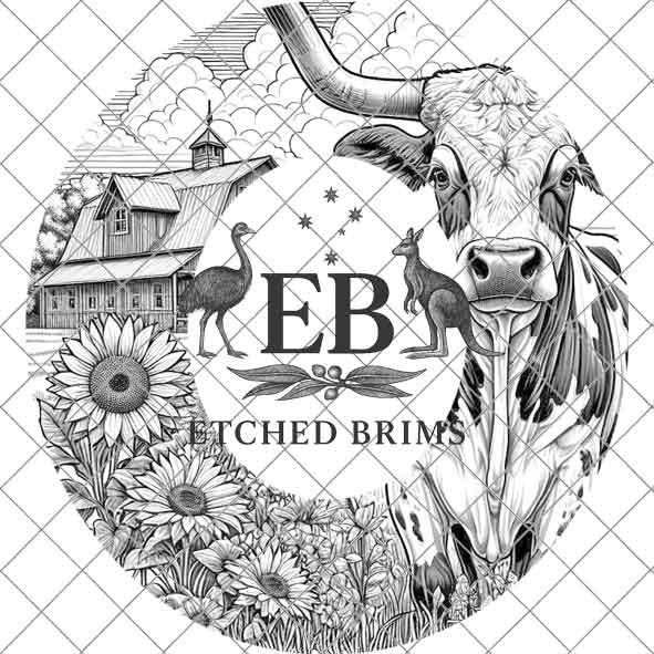 Longhorn Cow #2, Laser Hat Burning Design, Digital Download PNG, Hat Burning Template, Hat Laser Engraving Design, Wide Brim Hat File, EB54