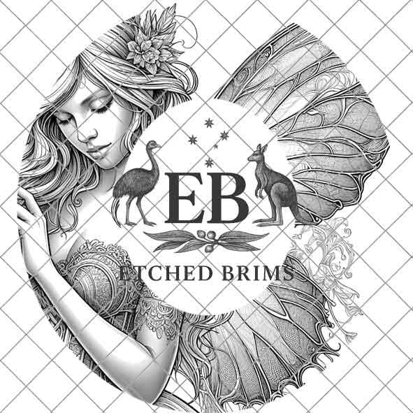 Fairy 13 Laser Hat Burning Design, Digital Download PNG, Hat Burning Template, Hat Laser Engraving Design, Wide Brim Hat Laser File EB133