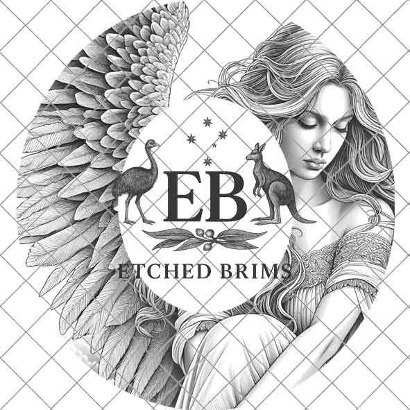 Angel 10, Wings, Laser Hat Burning Design, Digital Download PNG, Hat Burning Template, Hat Laser Engraving Design Wide Brim Hat File EB201