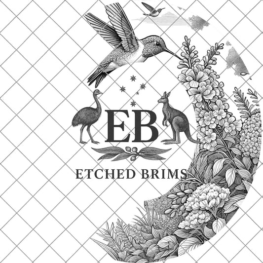 Hummingbird Half Hat Burning Design, Hat Engraving Template, Laser Hat Design, Wide Brim Hat, Stencil for Hat Burning SVG & PNG, EB602