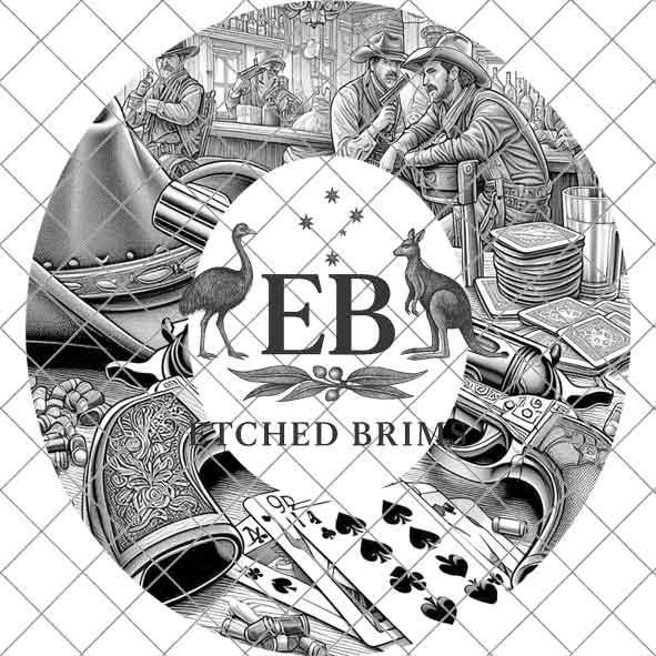 Cowboy Hat Guns 3, Laser Hat Burning Design, Digital Download PNG Hat Burning Template, Hat Laser Engraving Design Wide Brim Hat File EB252