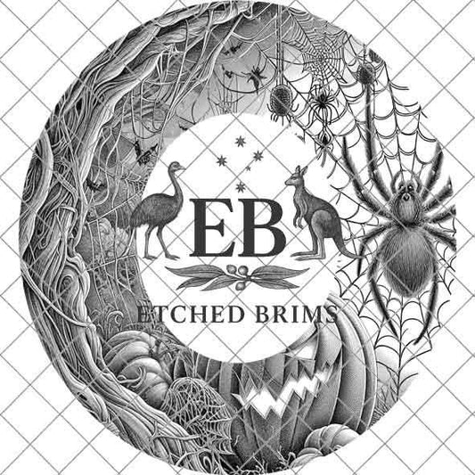 Halloween Hat Template, Spider Web Hat Burning Design, Spooky Season, PNG, Hat Burning Stencil, Hat Burning Design, Engraving Pattern, EB462