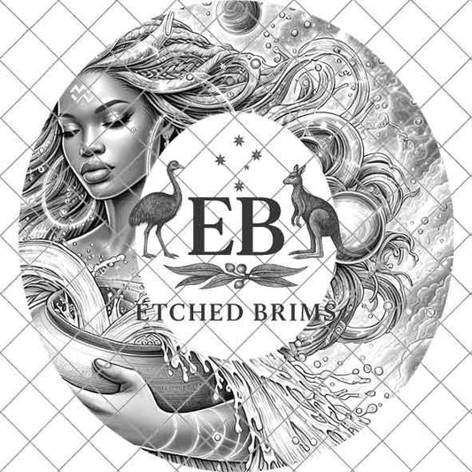 Aquarius Zodiac Hat Design PNG, Laser Engraving File, Western Boho Digital Download, Hat Engraving Design, Western Hat File, EB543