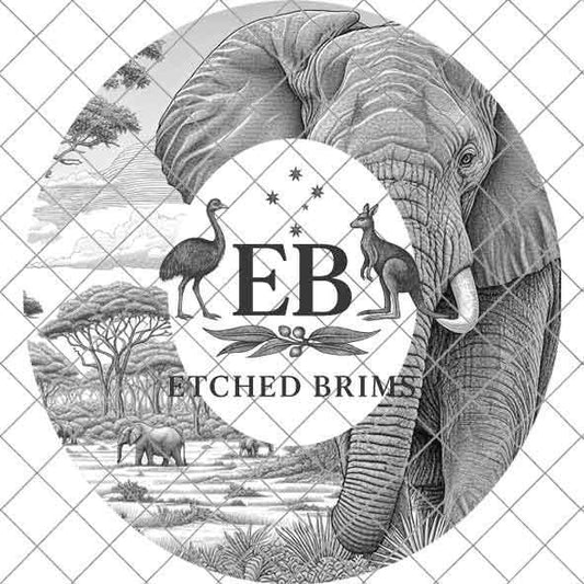 Elephant 3, Hat Burning Design, Digital Download PNG & PDF, Hat Burning Templates, Laser Engraving Design, Hat Burning Stencils, EB500