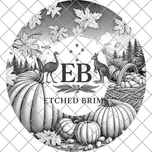 Fall Autumn Leaves, Hat Burning Design, Laser Design for Wide Brim Faux Suede Hats, Hat Burning Template, Pyrography Hat Design, EB775