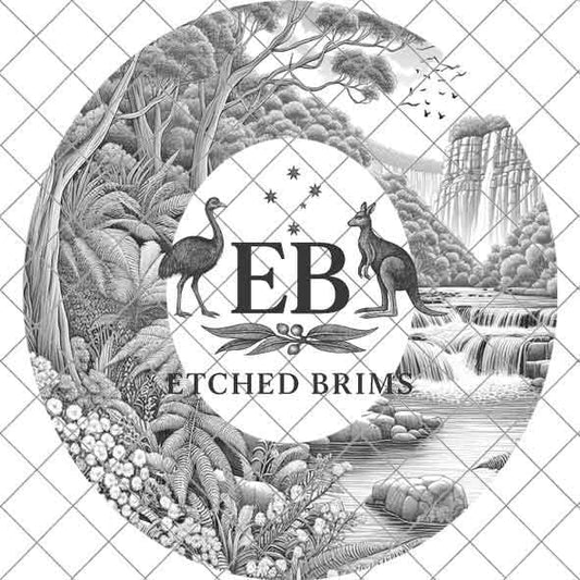 Waterfall 8 Laser Hat Burning Design, Digital Download PNG, Hat Burning Template, Hat Laser Engraving Design Wide Brim Hat Laser File EB112