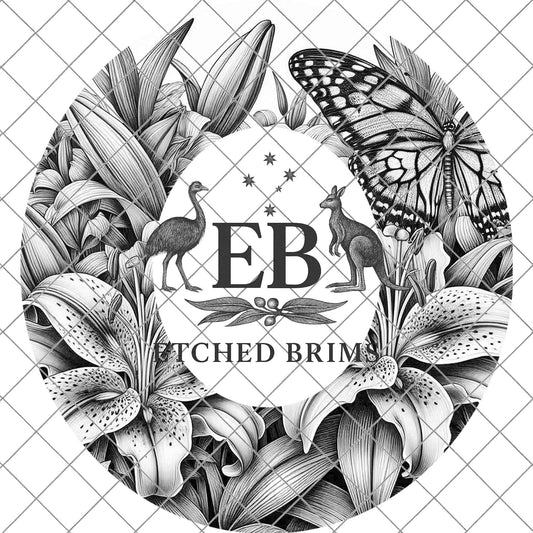 Stargazer Lillies and Butterfly, Laser Hat Engraving, Digital Download PNG, PDF, Cowboy Hat Design, EB1111