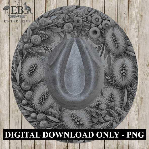 Australian Native Bottlebrush Flowers 1 Hat File, Hat Burning Design, Hat Burning Template, Hat Laser Engraving Design, Hat File EB259