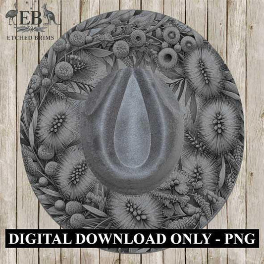 Australian Native Bottlebrush Flowers 1 Hat File, Hat Burning Design, Hat Burning Template, Hat Laser Engraving Design, Hat File EB259