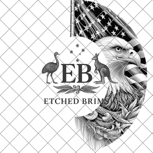 American Flag and Eagle, Hat Burning Design, Hand Burning Stencil, PDF & PNG, Hat Burning Template, Laser Engraving Design, EB721