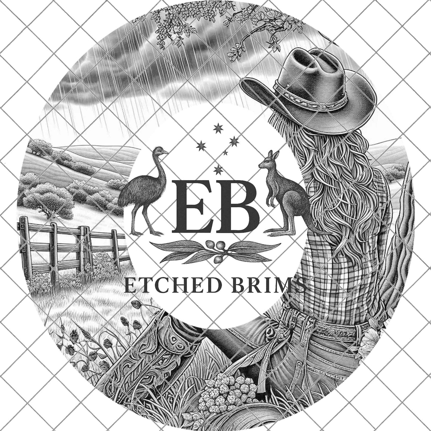 Cowgirl Storm, Hat Burning Design, Digital Download PNG, PDF, Hat Burning Template, Hat Laser Engraving Design, Printable Stencil, EB752
