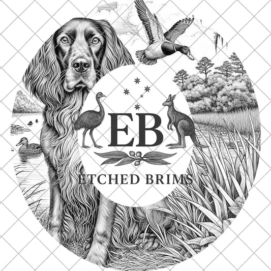 Hat Burning Design, Boykin Spaniel Dog, Duck Hunting, Laser Engraving Template, PNG, Digital File for Burning Hats, EB968