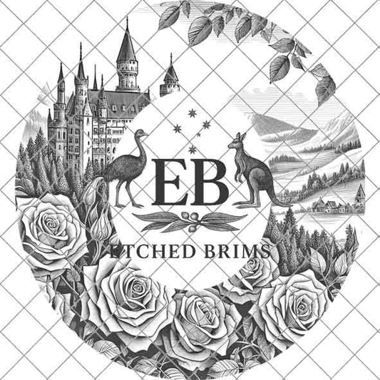 Castle Flowers 1 Hat File, Laser Hat Burning Design, Digital Download PNG, Hat Burning Template, Hat Laser Engraving Design, Hat File EB175