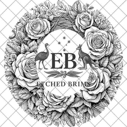 Roses Flowers Hat File, Laser Hat Burning Design, Digital Download PNG, Hat Burning Template, Hat Laser Engraving Design, Hat File EB44