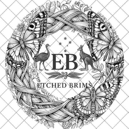 Butterflies 7 Hat File, Laser Hat Burning Design, Digital Download PNG, Hat Burning Template, Hat Laser Engraving Design, Hat File EB82