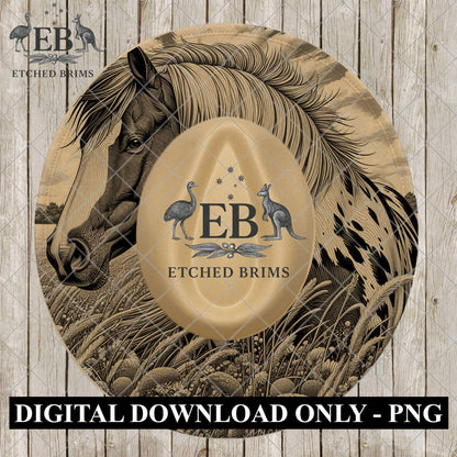 American Paint Horse, Hat Engraving Design, Digital Download PNG, Hat Burning Template, Laser File Wide Brim Hat, EB1133