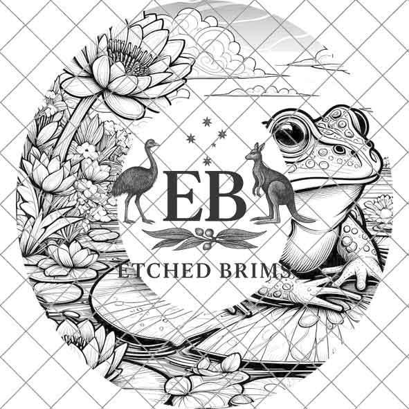 Hat Burning Design, Frog & Flowers 3, Digital Download PNG, Traceable PDF for Hat, Western Hat, Hat Laser Engraving Design, Hat File EB147