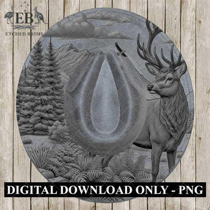 Hat Burning Design, Deer 4, Hat Burning Stencil, Hat Burning Template, Hat Laser Engraving Design, PNG & PDF File, Hunting, Hat File EB456