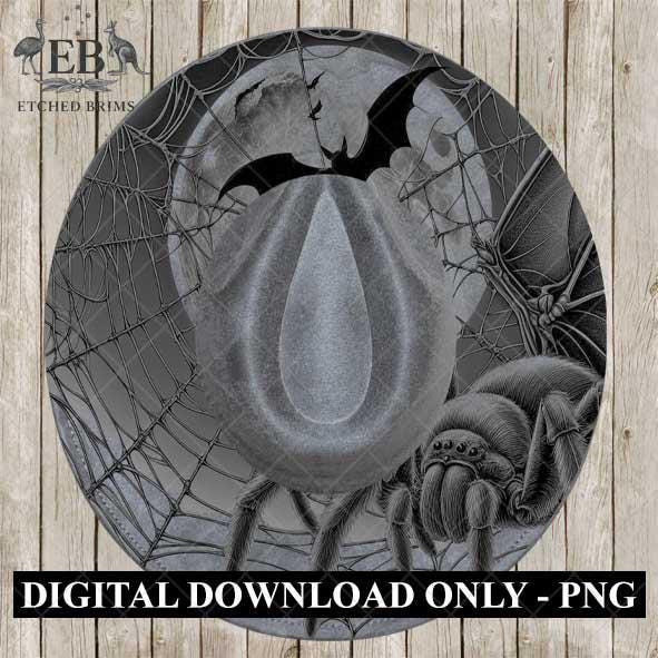 Halloween Hat Template, Spider Web Hat Burning Design, Spooky Season, PNG, Hat Burning Stencil, Hat Burning Design, Engraving Pattern, EB461