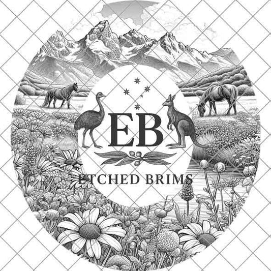Horse & Wildflowers 3, Hat Burning Template, Hat Burning Stencil, Hat Laser Engraving Design, Wide Brim Hat, Printable Hat Template, EB563