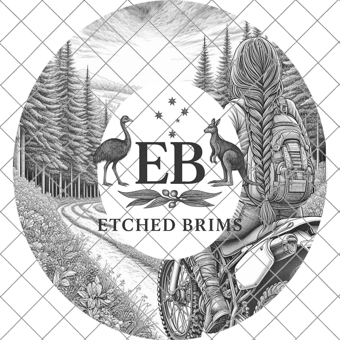 Girl Dirt Bike Riding, Hat Burning Design, Hand Burning Stencil, PDF & PNG, Hat Burning Template, Laser Engraving Design, EB724