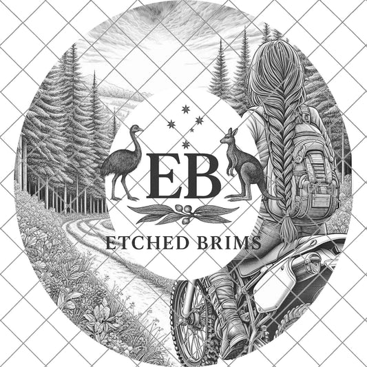 Girl Dirt Bike Riding, Hat Burning Design, Hand Burning Stencil, PDF & PNG, Hat Burning Template, Laser Engraving Design, EB724
