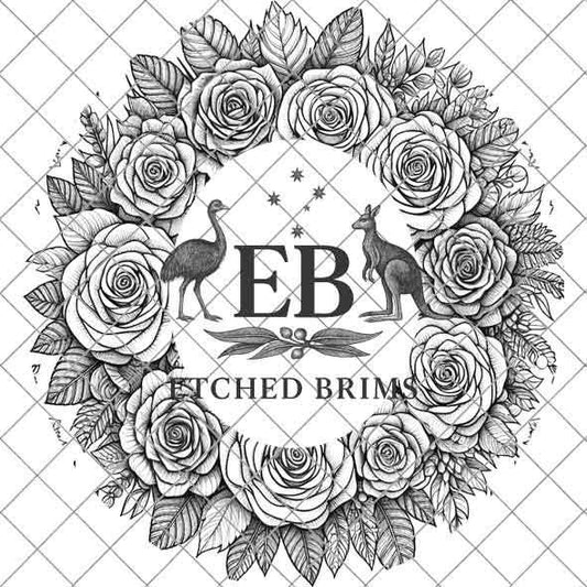 Hat Burning Design, Roses 6 Flowers Hat File, Hat Burning Stencil, PNG & PDF, Hat Burning Template, Laser Engraving Design, Hat File EB206