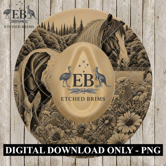 American Paint Horse, Laser Hat Burning Design, Digital Download PNG, Hat Burning Template, Hat Laser Engraving Design, Hat File EB1132