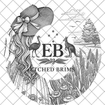 Hat Burning Design, Woman Flowers 1, Digital File, PNG, PDF, Hat Burning Template, Cowgirl Hat, Laser Engraving, Wide Brim Hat Design, EB329
