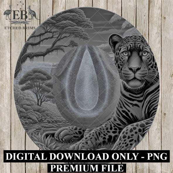 Jungle Panther 5, Hat Burning Design, Digital Download PNG & PDF, Hat Burning Templates, Laser Engraving Design, Hat Burning Stencils, EB491
