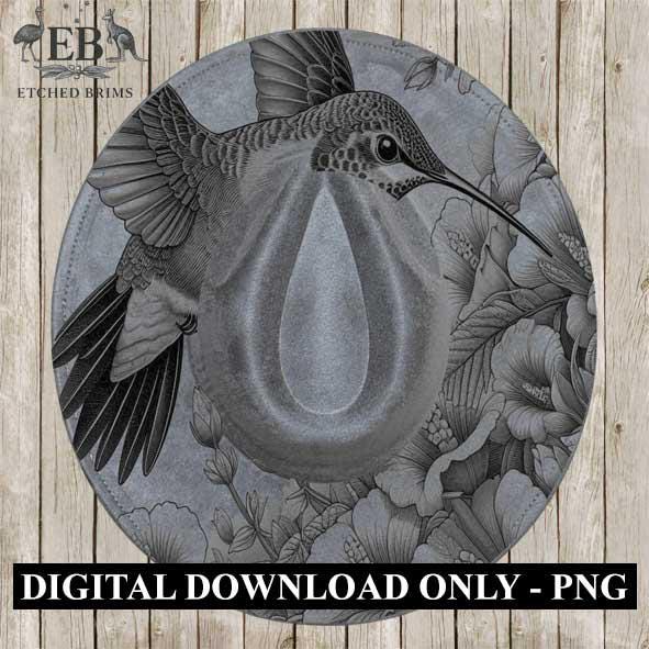 Hummingbird Flowers 7 Hat File, Laser Hat Burning Design, Digital Download, Hat Burning Template, Hat Laser Engraving Design, Hat File EB244