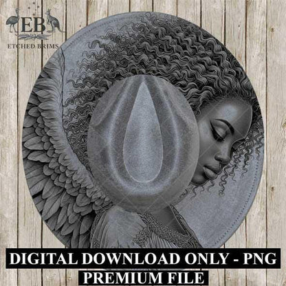 Angel Wings Hat Burning Templates 14, Memorial Wide Brim Hat, Laser Hat Designs, Hand Burning Stencil, PNG & PDF Digital Downloads, EB527