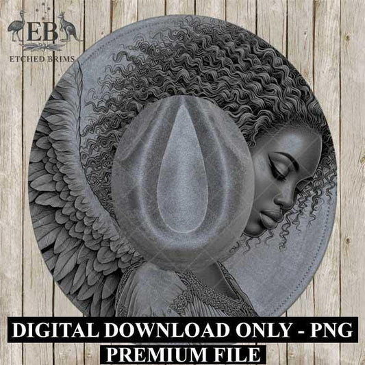Angel Wings Hat Burning Templates 14, Memorial Wide Brim Hat, Laser Hat Designs, Hand Burning Stencil, PNG & PDF Digital Downloads, EB527