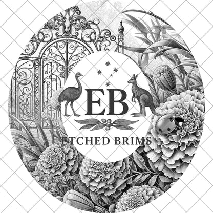 Ladybird Flowers Garden Gate Hat Burning Design, Cowboy Hat, Laser Template, Digital Download, EB1008