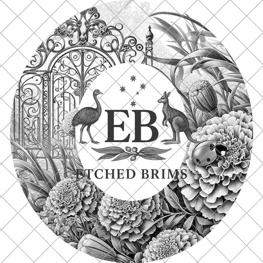 Ladybird Flowers Garden Gate Hat Burning Design, Cowboy Hat, Laser Template, Digital Download, EB1008