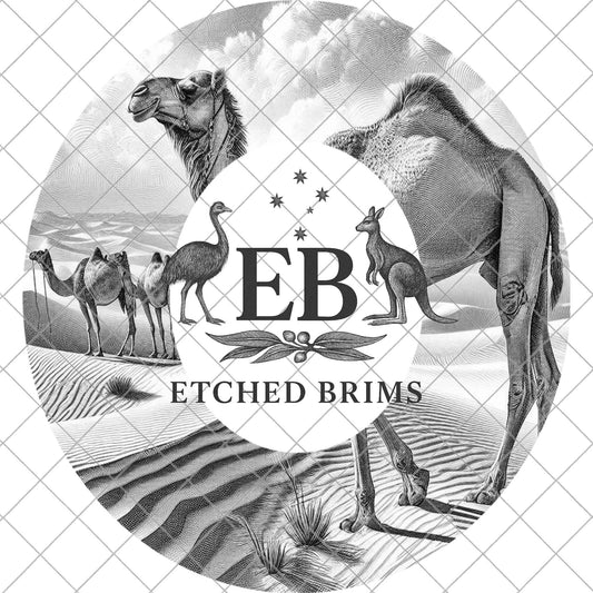 Camel, Hat Burning Design, Western Laser Engraving Template for Wide Brim Fedora, EB852