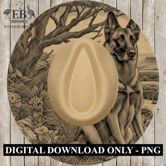 Belgian Malinois Dog Hat Engraving Template, PNG for Laser Hat Burning, PDF for Hand Burning Design, Digital Download, EB948