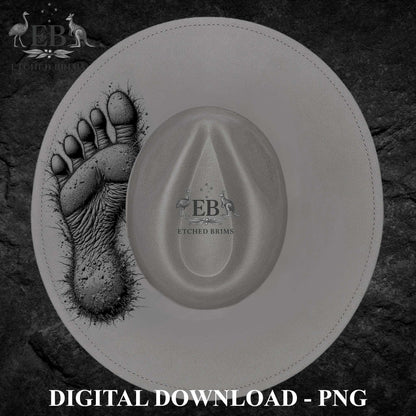 Bigfoot Foot Print, Hat Burning Design | Hat Engraving Design | Hat Burning File | Laser Download, EB1223